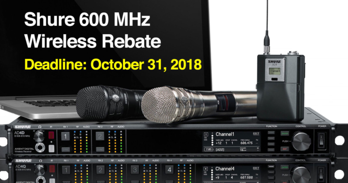 Shure 600 MHz Wireless Rebate Image